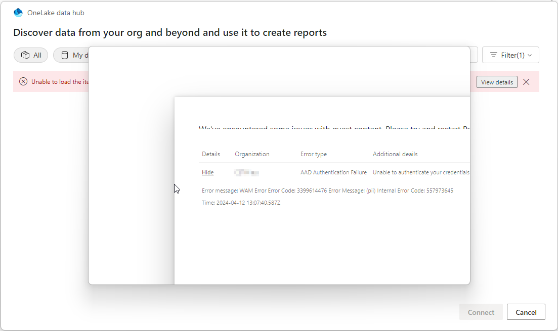 Unable Authentication to Shared semantic models in... - Microsoft ...