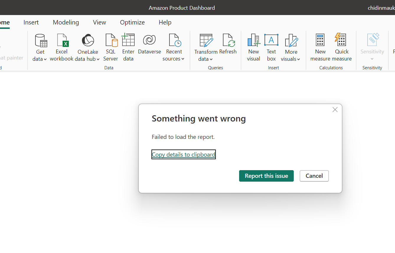 My power Bi report is not loading - Microsoft Fabric Community