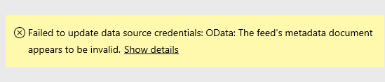 Odata error