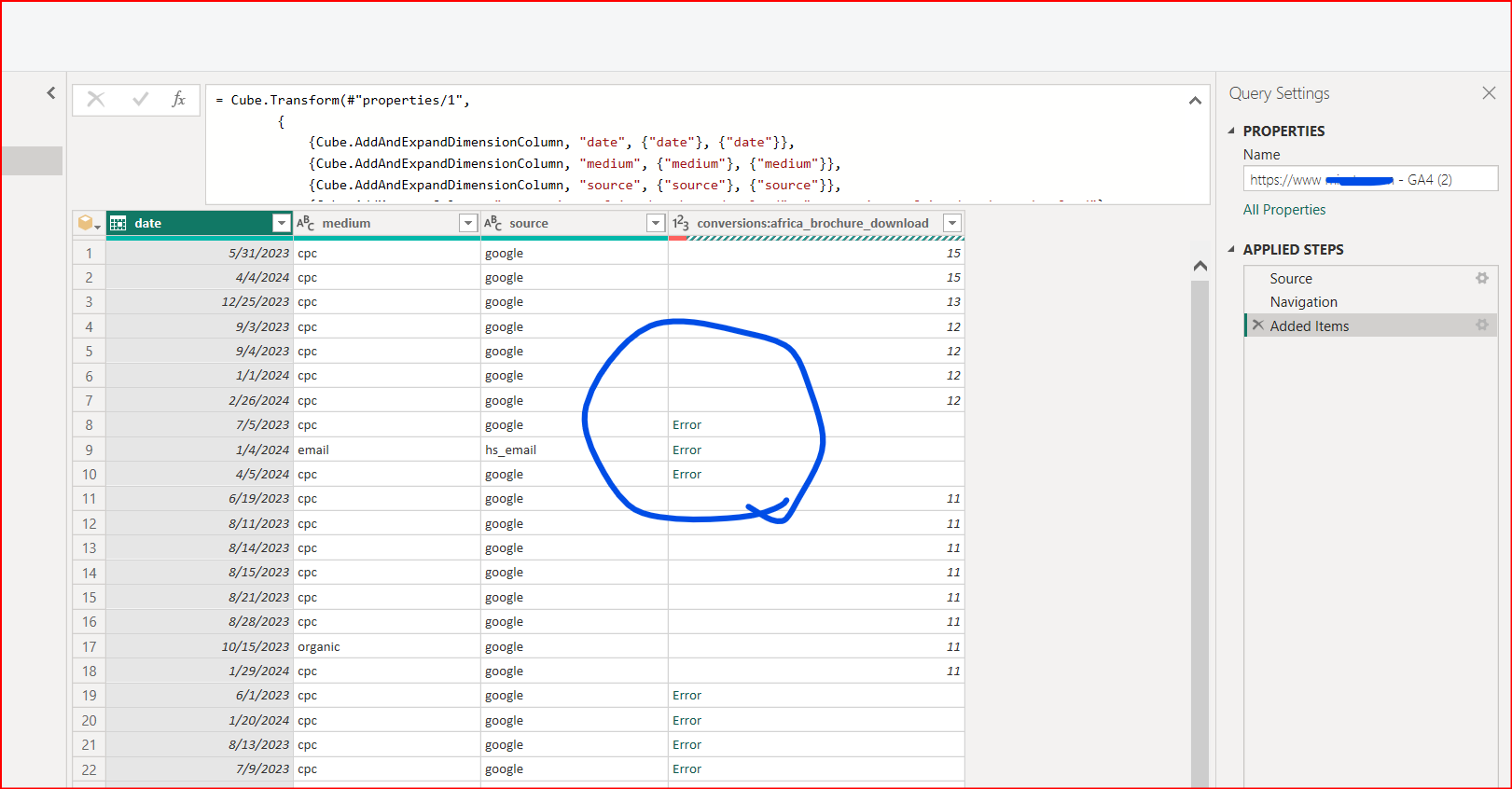 G4 - Google Analytics - Errors when expecting an i... - Microsoft ...