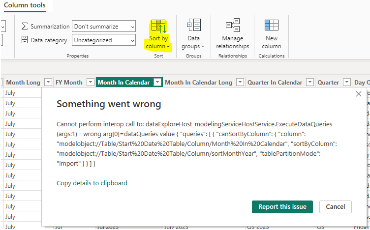 Something Went Wrong Error when I try to Sort By C... - Microsoft ...