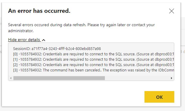 Power BI Report Server (Scheduled Refresh) - Cred... - Microsoft Fabric ...