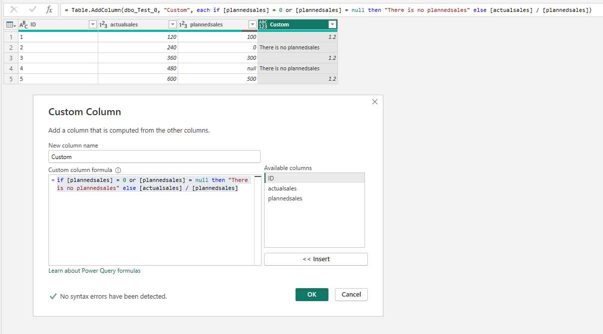 Solved: Divide formula in power query - Microsoft Fabric Community