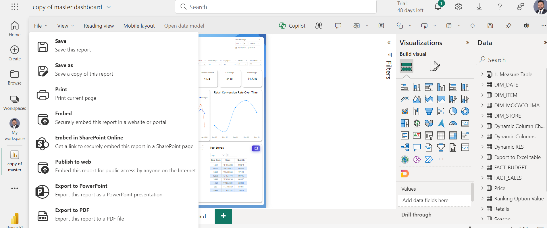 Regarding Customisable menu bar in power Bi Servic... - Microsoft ...