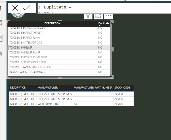 Solved: How to show only duplicate column in visual - Microsoft Fabric ...