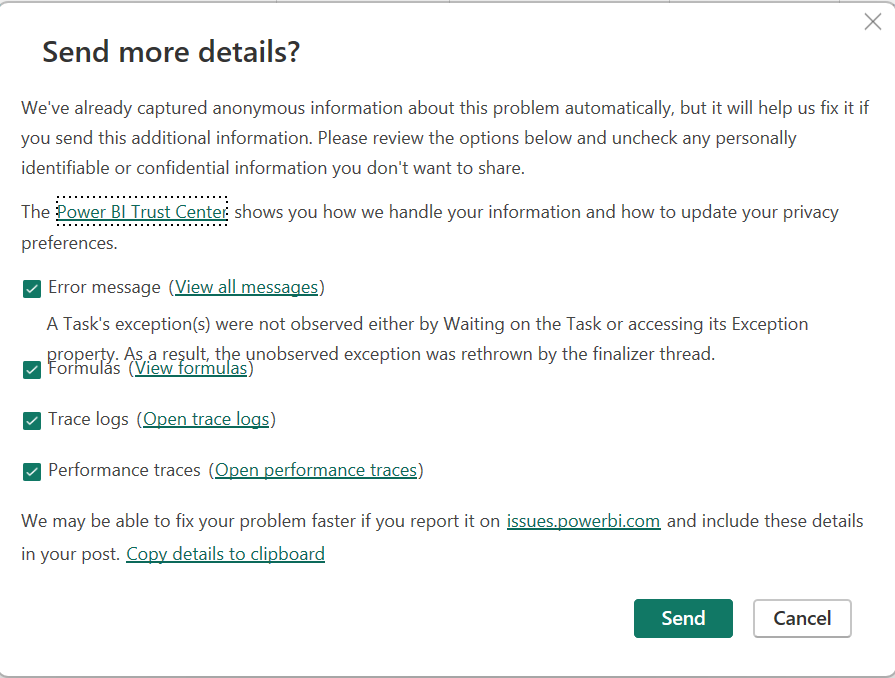 ERROR ON POWER BI - Microsoft Fabric Community
