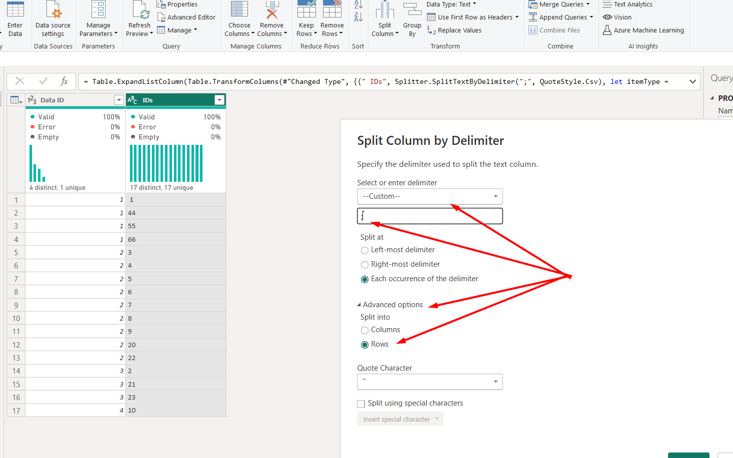 Split a column with items into rows when you don't... - Microsoft ...