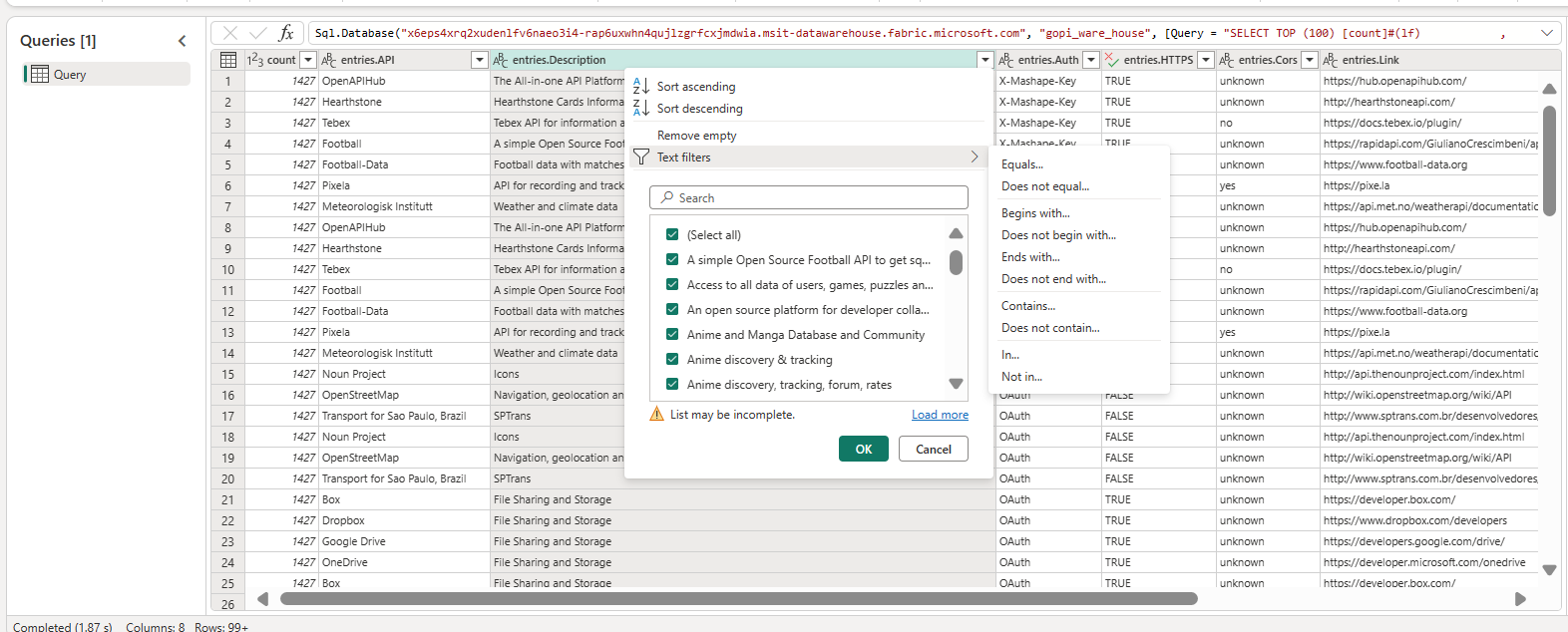 Filtering selected tables with data in Dataflow Ge... - Microsoft ...