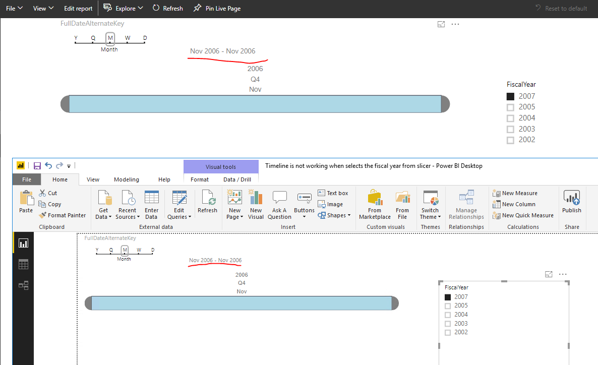 Timeline is not working when selects the fiscal ye... - Microsoft ...