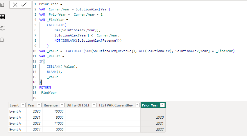 Solved: Create a calculated column for prior year - Microsoft Fabric ...