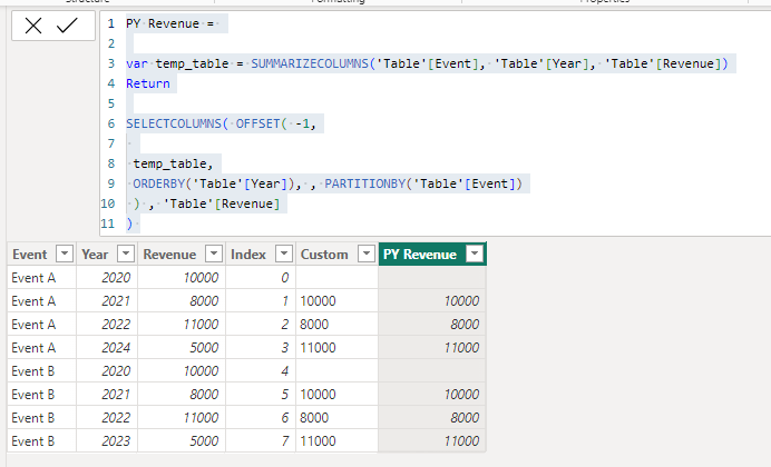 Solved: Create a calculated column for prior year - Microsoft Fabric ...
