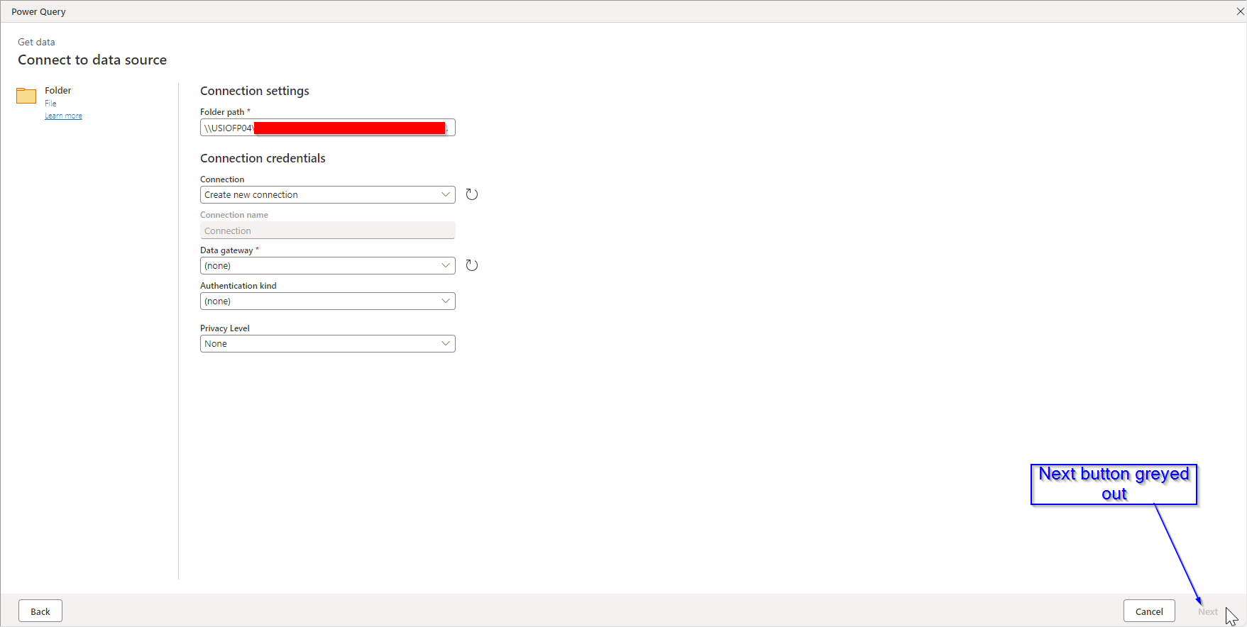 Connect to a folder using dataflows - Microsoft Fabric Community