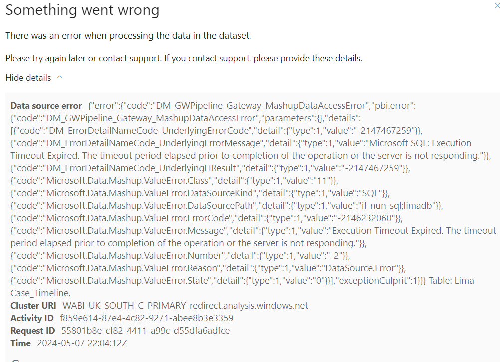 Solved: Something went wrong There was an error when proc ...