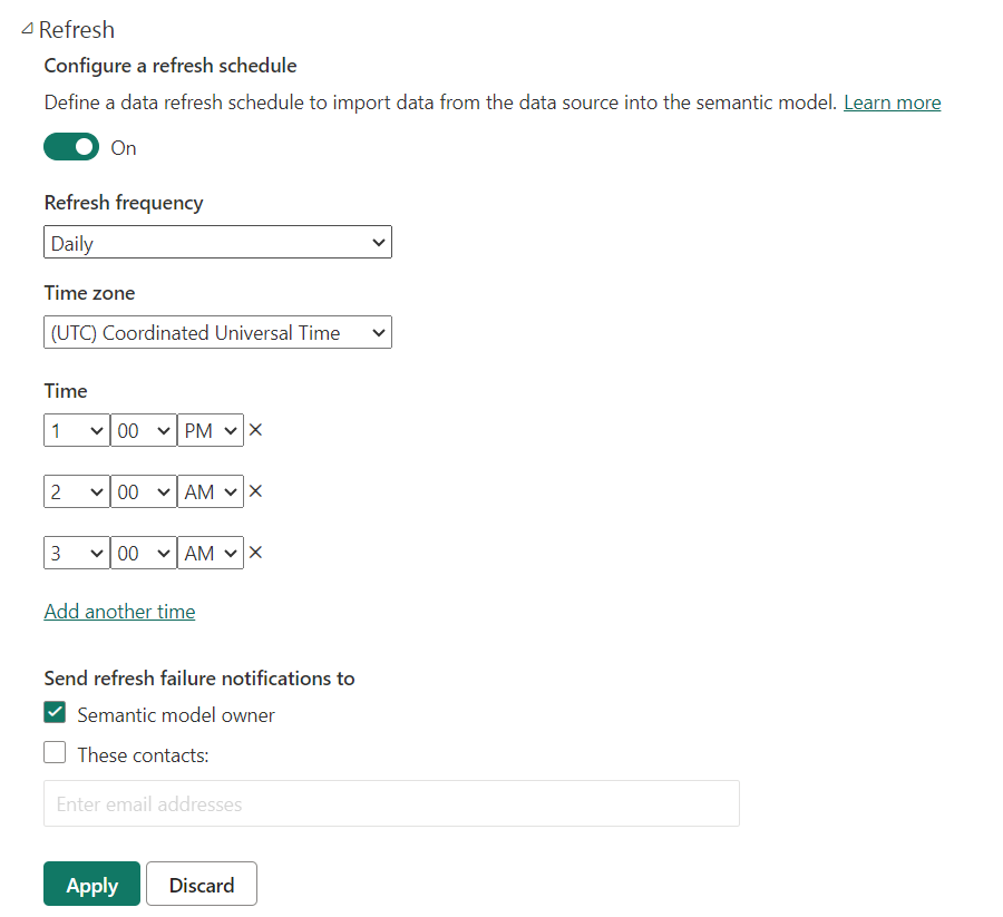 Solved: Scheduled refresh periods - Microsoft Fabric Community