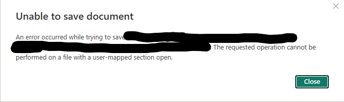 Unable to save Power BI file with user-mapped sect... - Microsoft ...