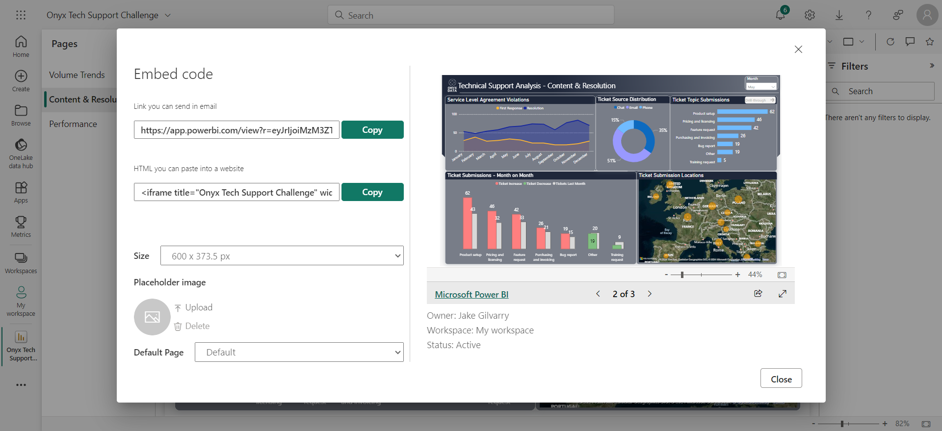 Publish to Web - Standard Map Issue - Microsoft Fabric Community
