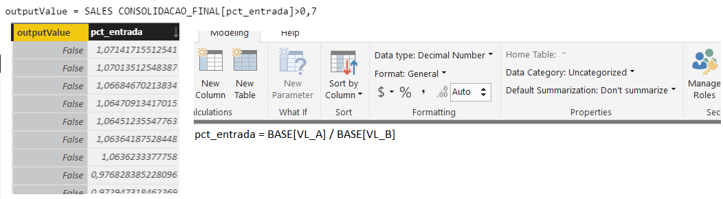 dax logic not comparing decimal values - Microsoft Fabric Community