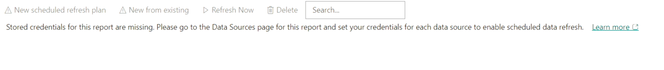 Unable To Schedule A Refresh If One Or More Data S... - Microsoft ...