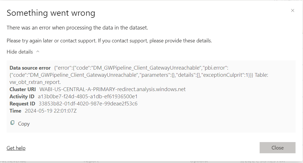 EMERGENCY || Sudden GATEWAY Error - Microsoft Fabric Community