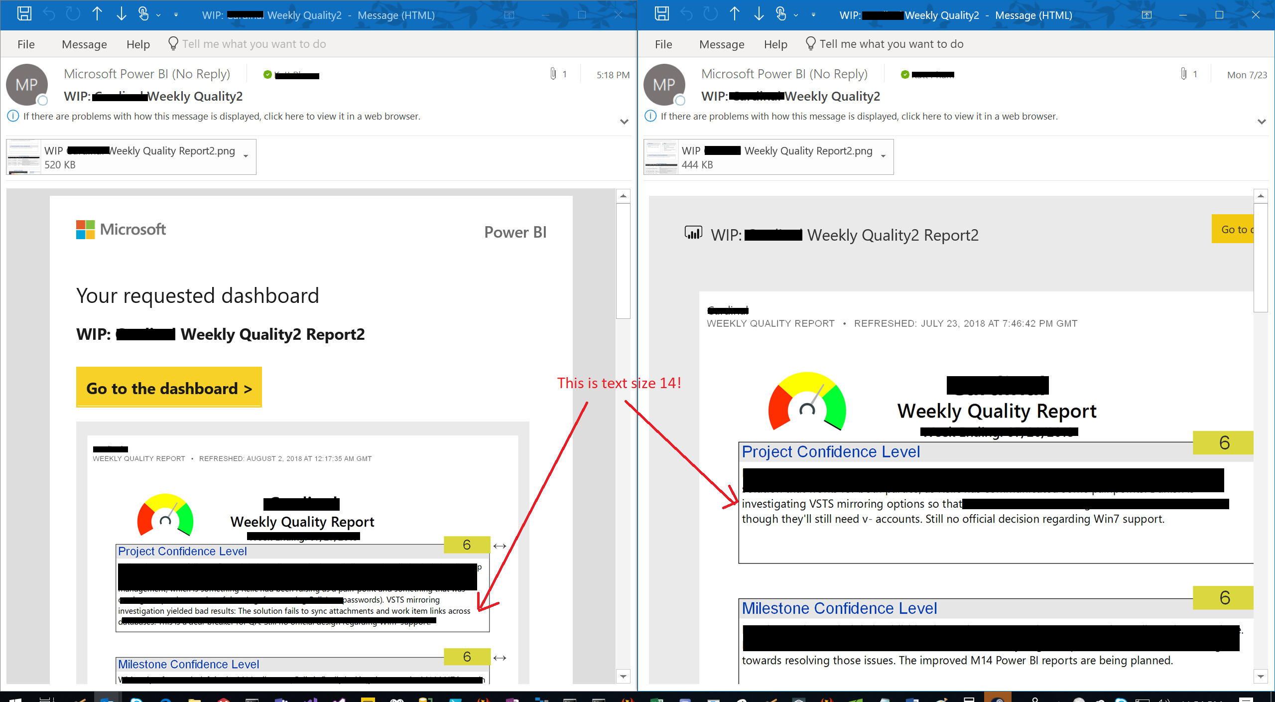New dashboard subscription email format results in... - Microsoft ...