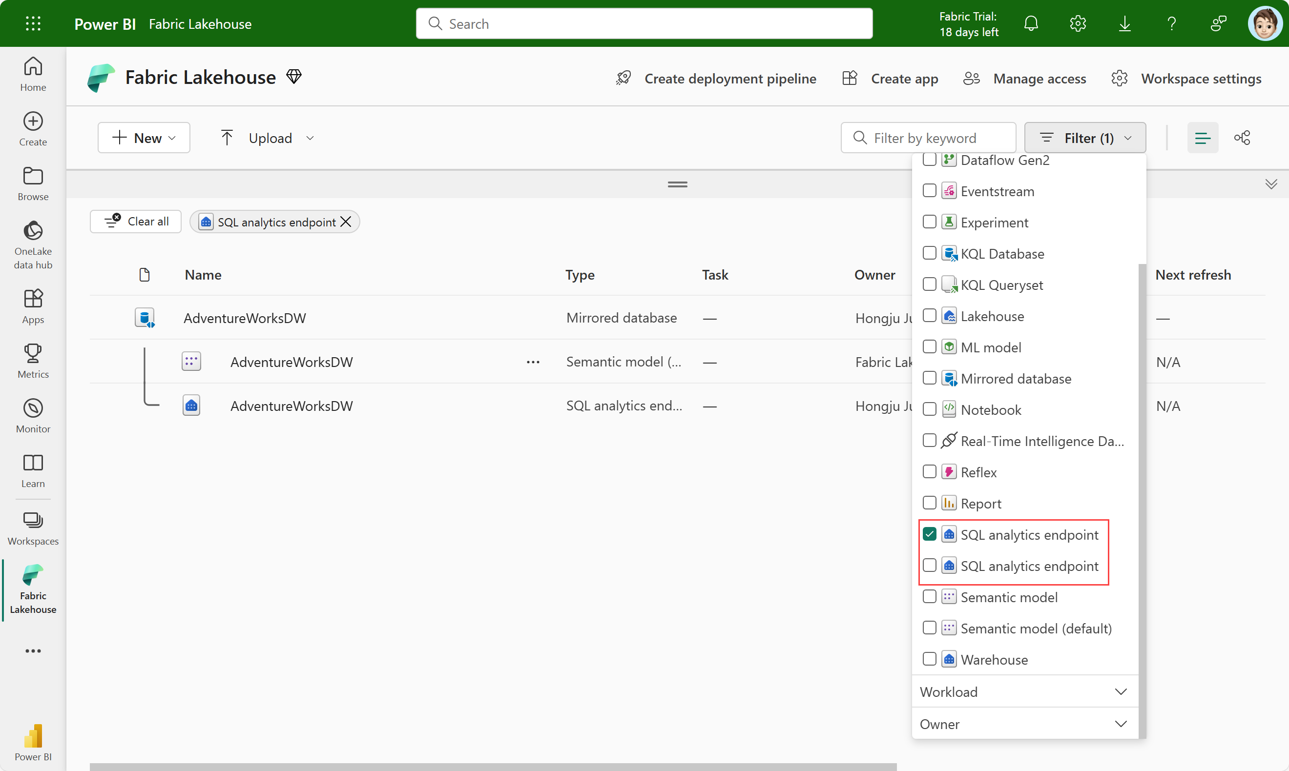 A Typo on filter in Fabric Workspace - Microsoft Fabric Community