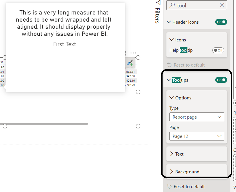 Display custom text in tooltips for a matrix - Microsoft Fabric Community