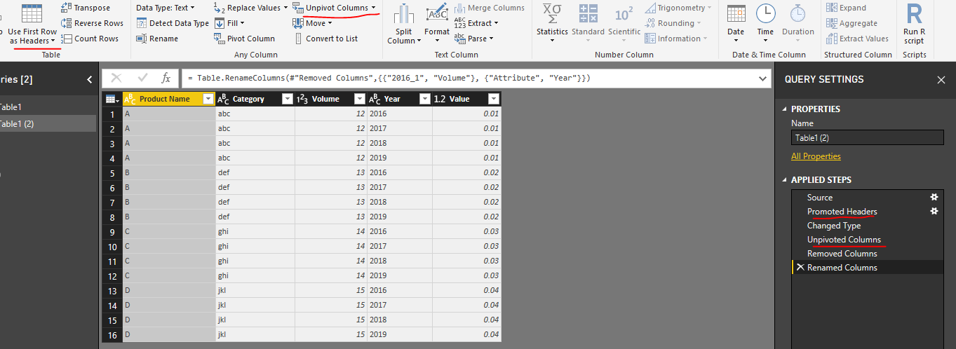 Data shaping/preparation - multiple dimensions in ... - Microsoft ...