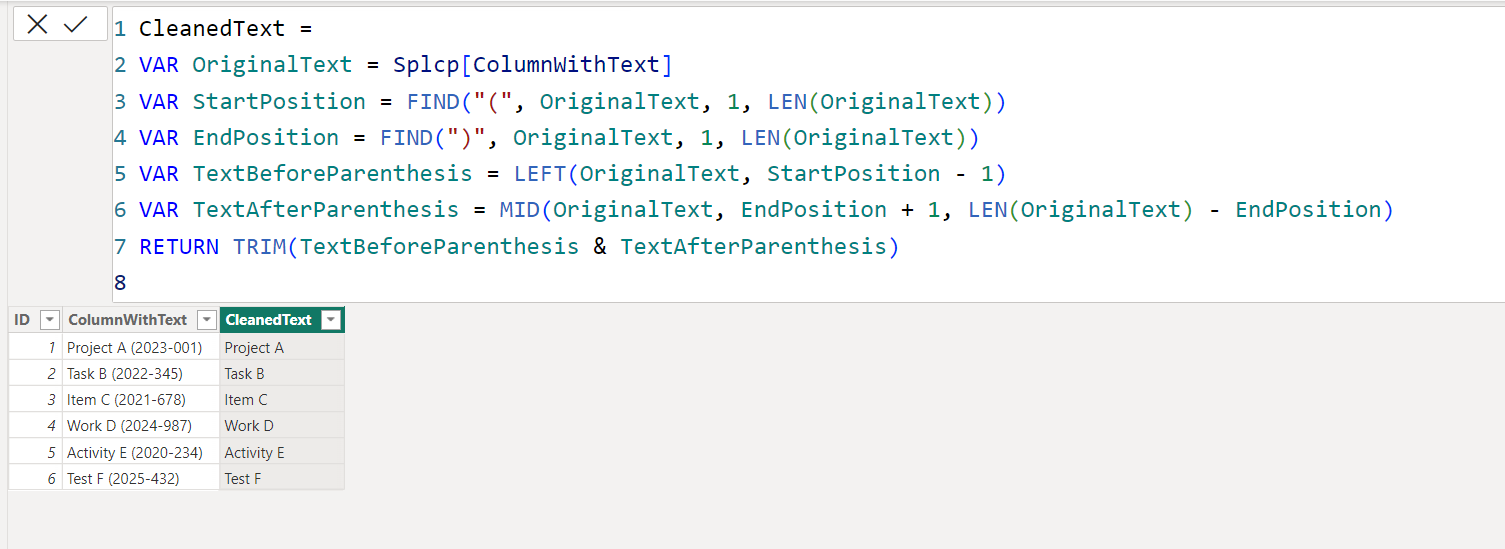 Trim/remove text with a measure - Microsoft Fabric Community