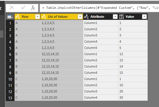 Select the Old List of Values Column and Attribute Column and delete them