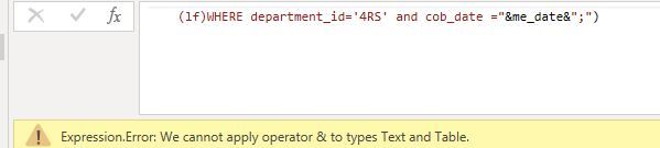 We cannot apply operator & to types Text and Table... - Microsoft ...