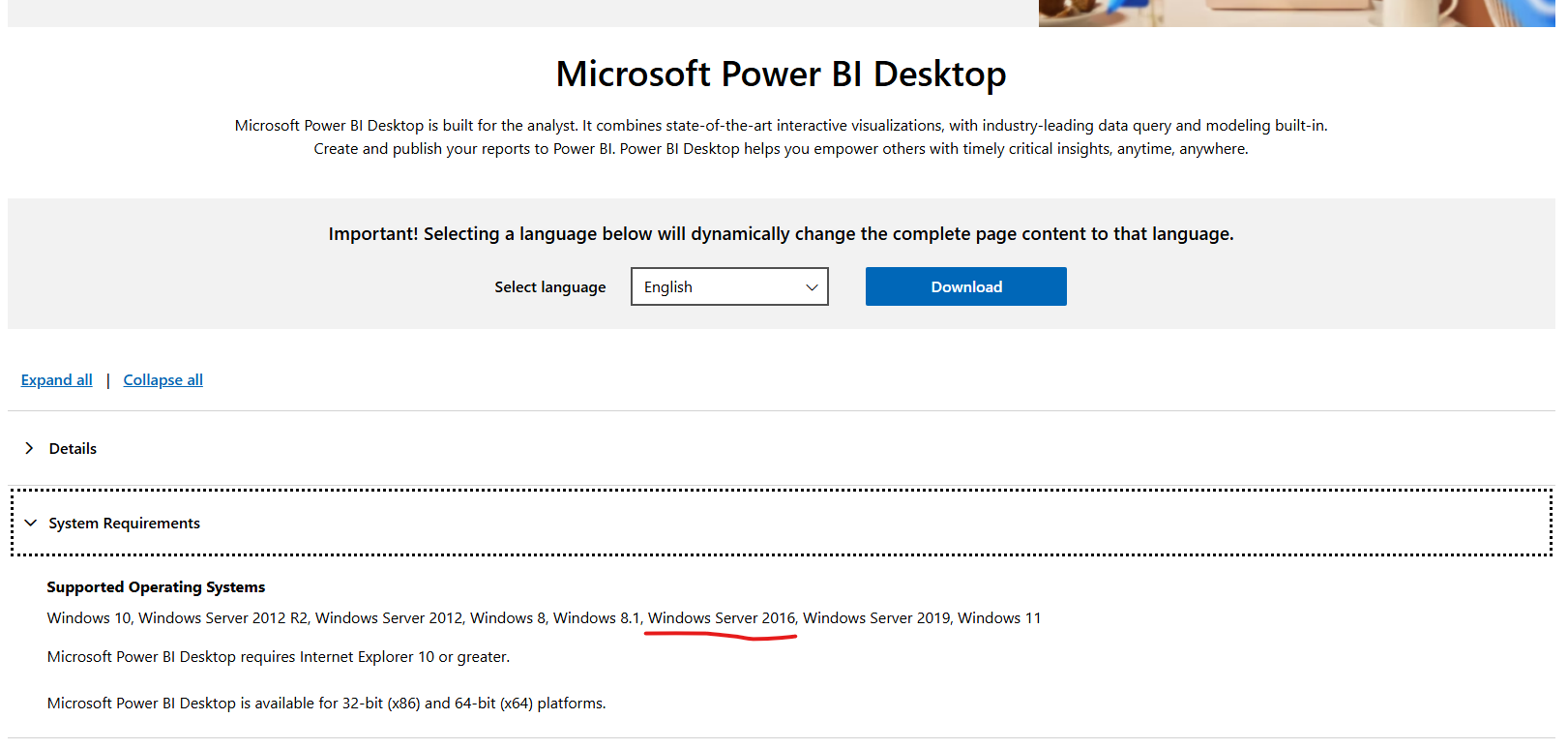 Solved: Unable to install Power BI Desktop on Windows 2016 ...