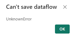 Dataflow computed entity parameters "UnknownE... - Microsoft Fabric ...