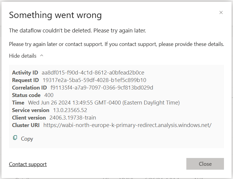 dataflow couldn't be deleted - Microsoft Fabric Community