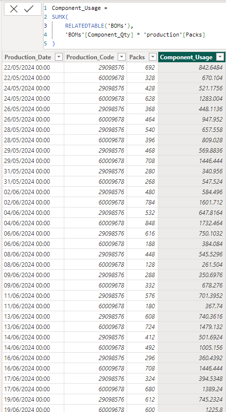 Calculating Component Usage - Microsoft Fabric Community