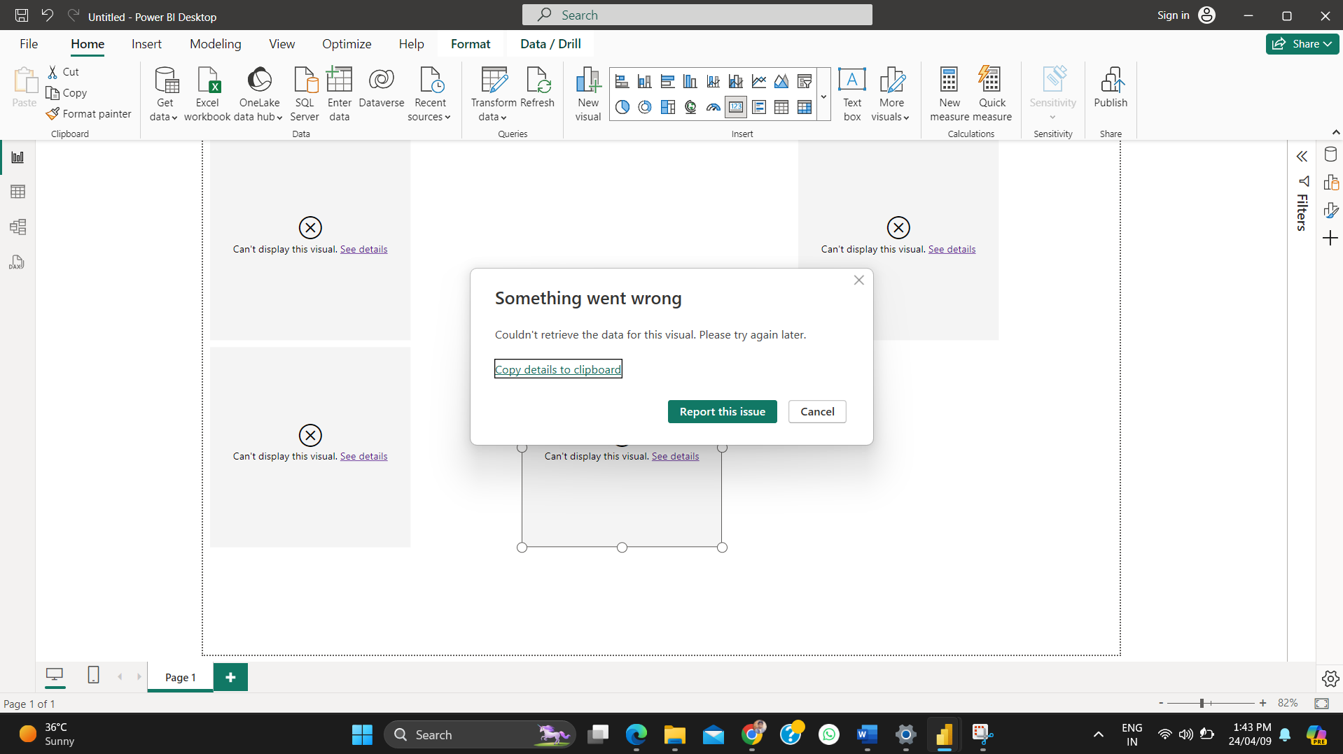power bi is empty after loading data to power bi a... - Microsoft ...