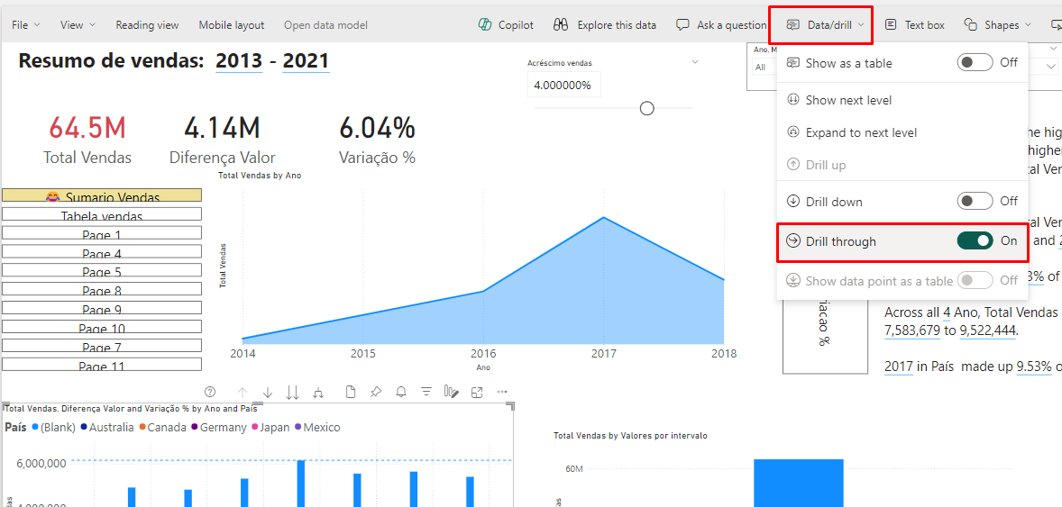 Drill Through button working on Desktop but not in... - Microsoft ...