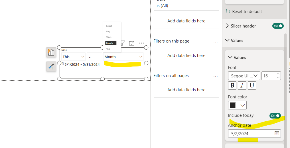 Set Default date in slicers - Microsoft Fabric Community
