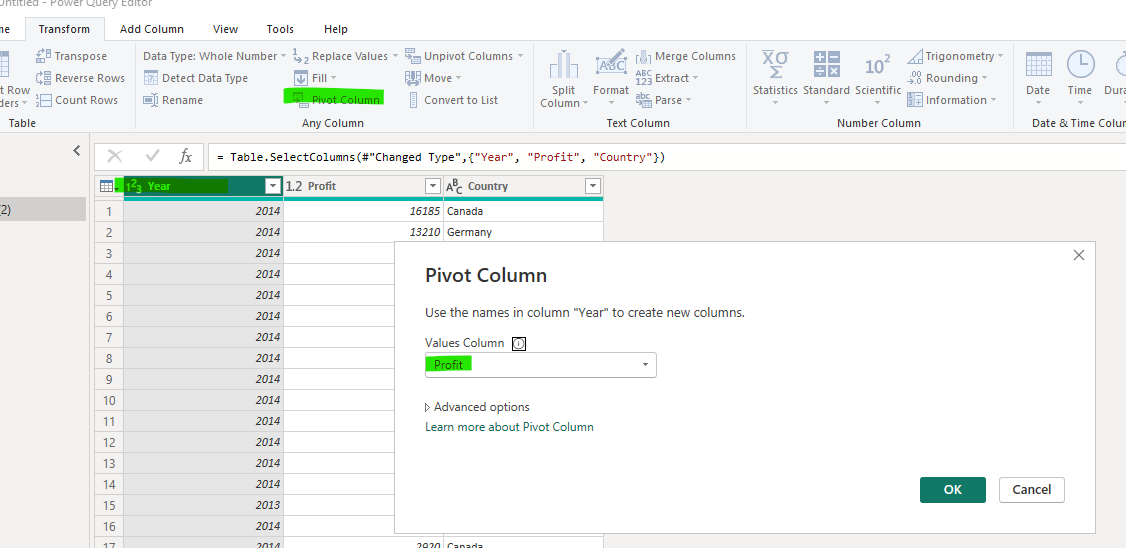 Solved: Pivot - Microsoft Fabric Community
