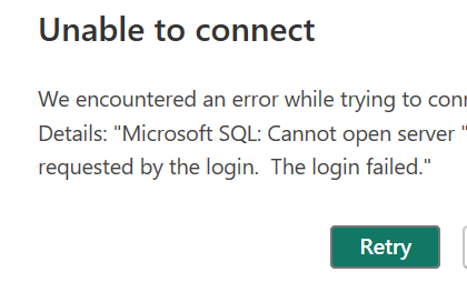 Error connecting to SQL Server from Power BI Deskt... - Microsoft ...