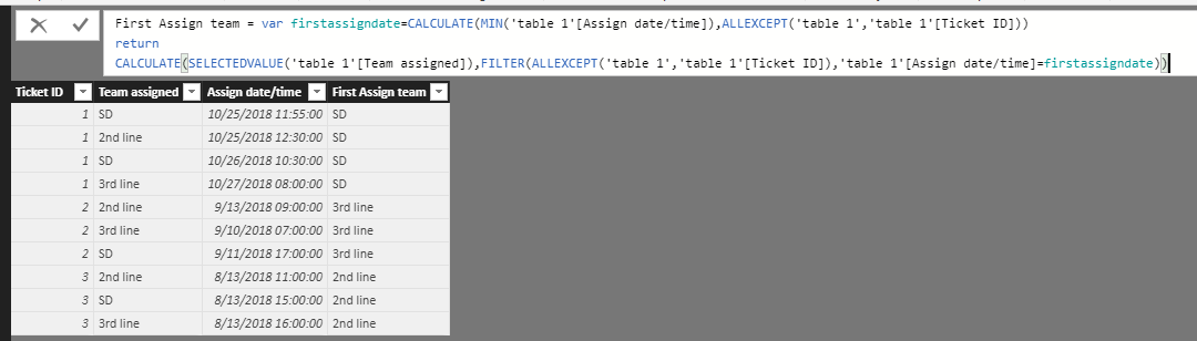 Solved: Finding first value with same ID in multiple rows ...