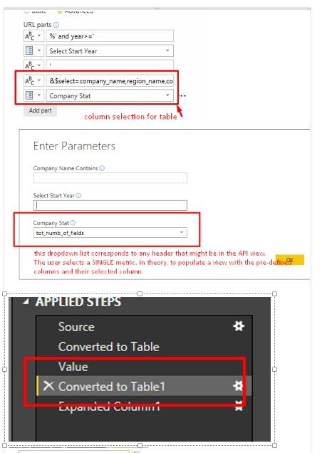 User parameter changes END at Converted to Table step. The newly selected header doesn't flow through the Expand operation...