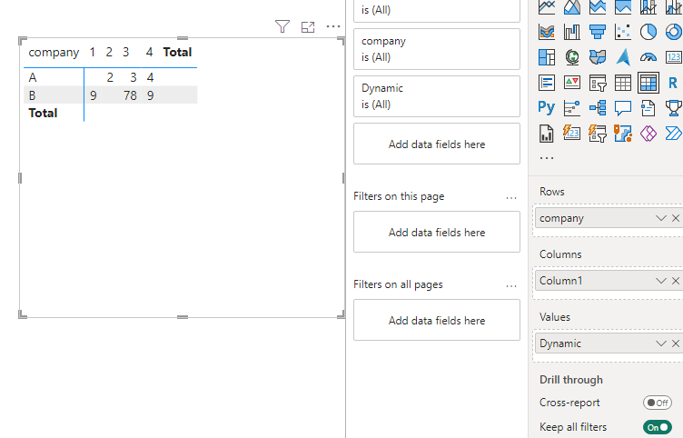 Solved: matrix show columns based on slicer selection - Microsoft ...