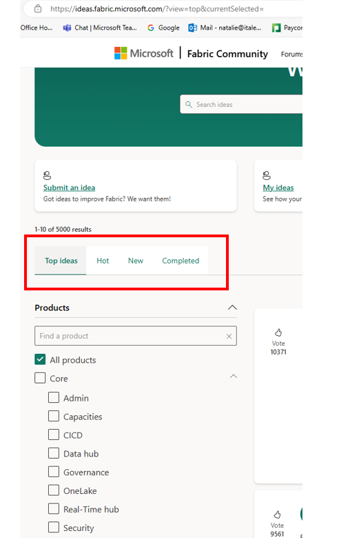 Make it possible to sort ideas by popularity - Microsoft Fabric Community
