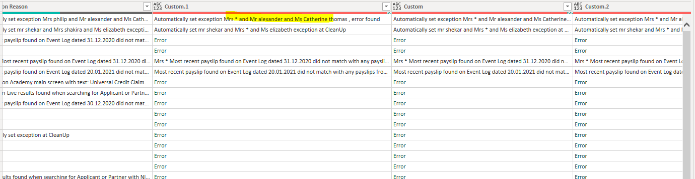 Removing multiple names from a text in a column - Microsoft Fabric ...