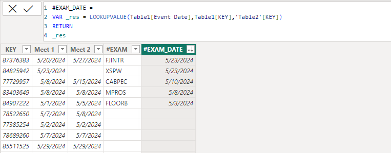 Solved: Lookup value between two dates - Microsoft Fabric Community