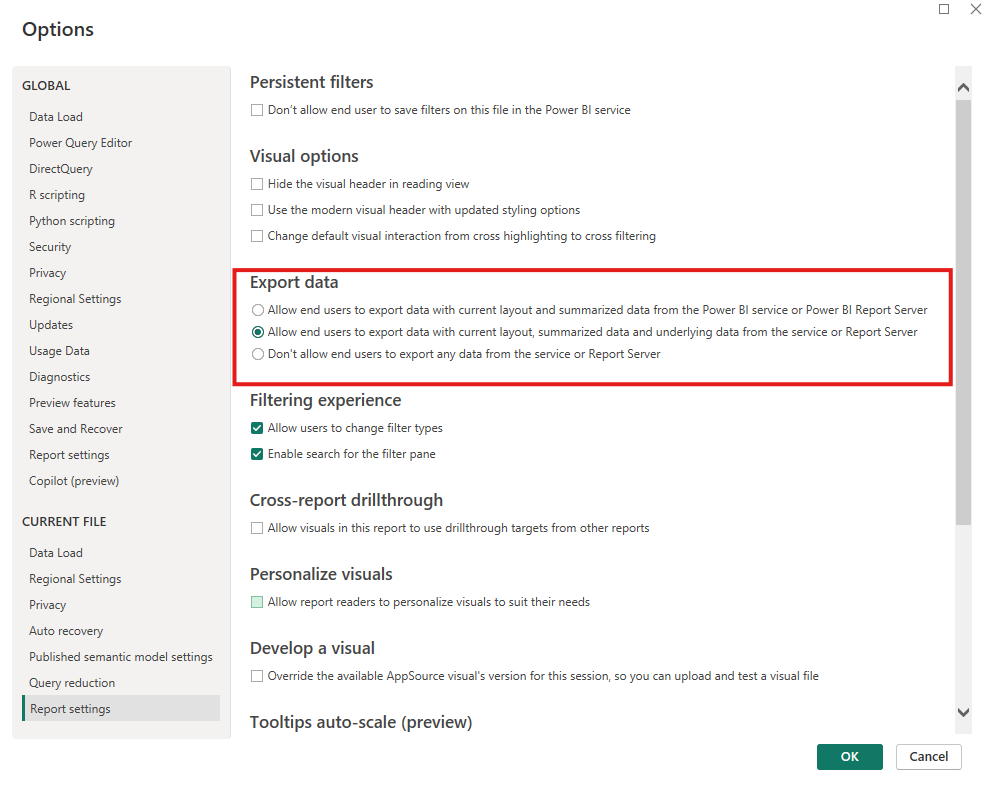 Export data from visual to excel not working right - Microsoft Fabric ...