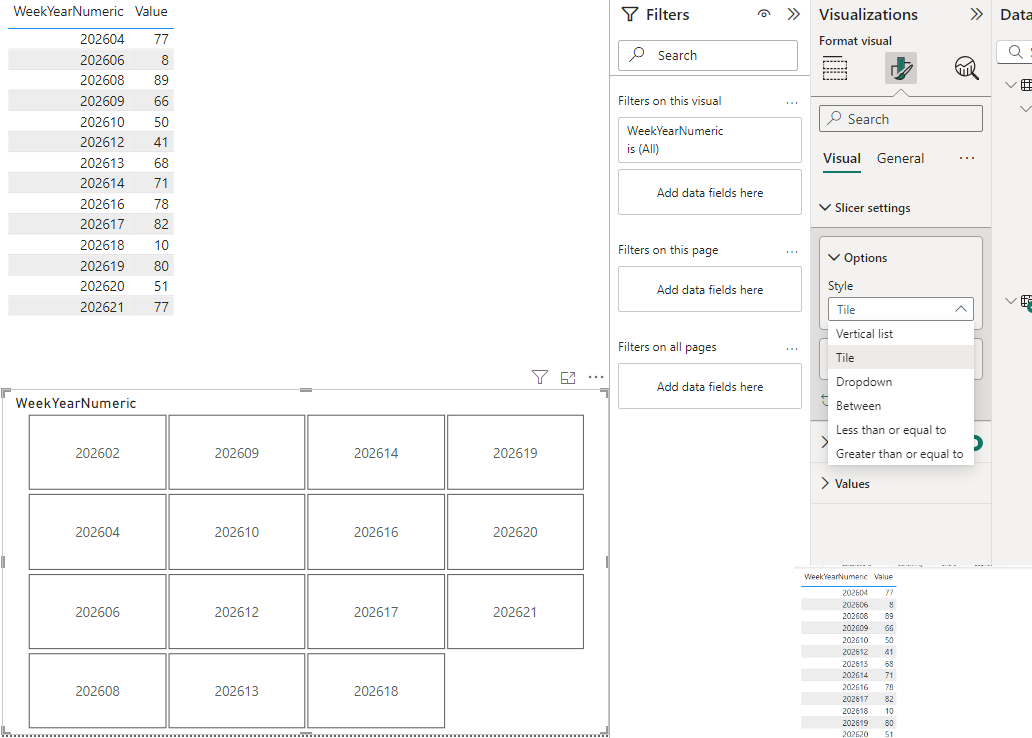 Date Slicer displaying non-existent weeks - Microsoft Fabric Community