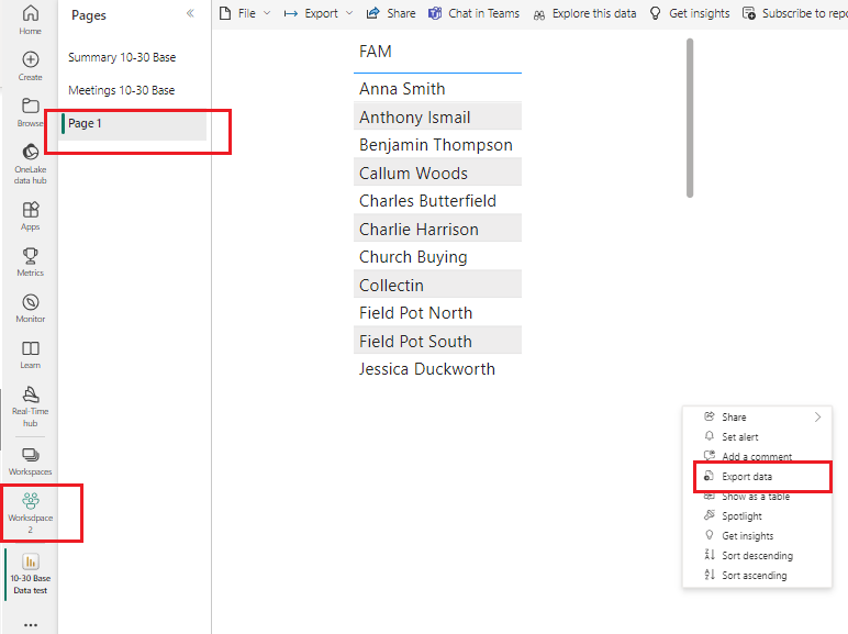 Solved: Exporting of Underlying Data issue - Microsoft Fabric Community