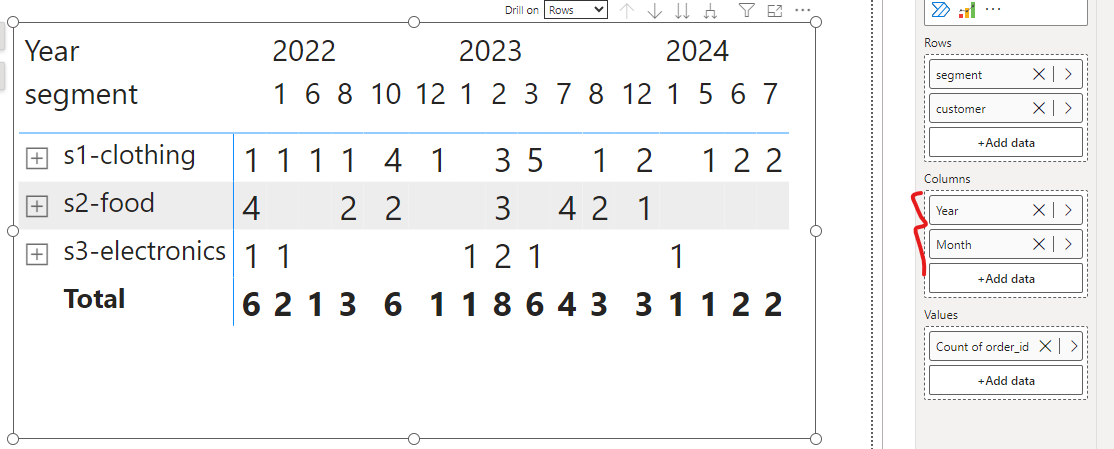Solved: month below year in matrix - Microsoft Fabric Community