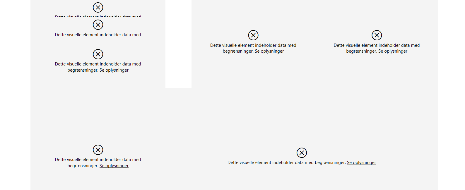 Power BI: Visual element contains data restriction - Microsoft Fabric ...